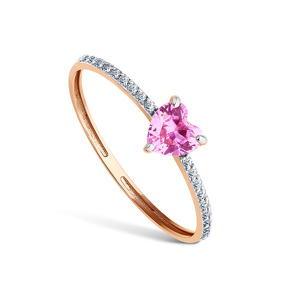 Золотое кольцо с фианитами