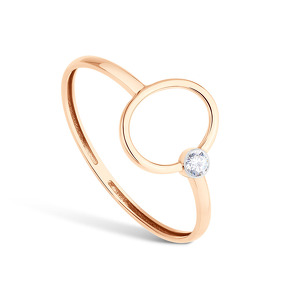 Золотое кольцо с фианитом