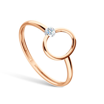 Золотое кольцо с фианитом