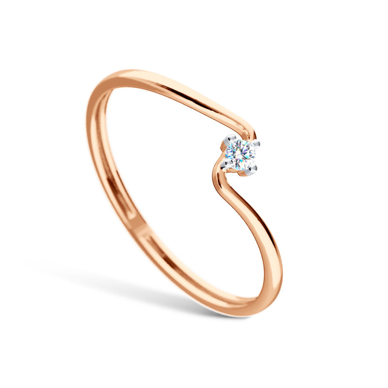 Золотое кольцо с фианитом