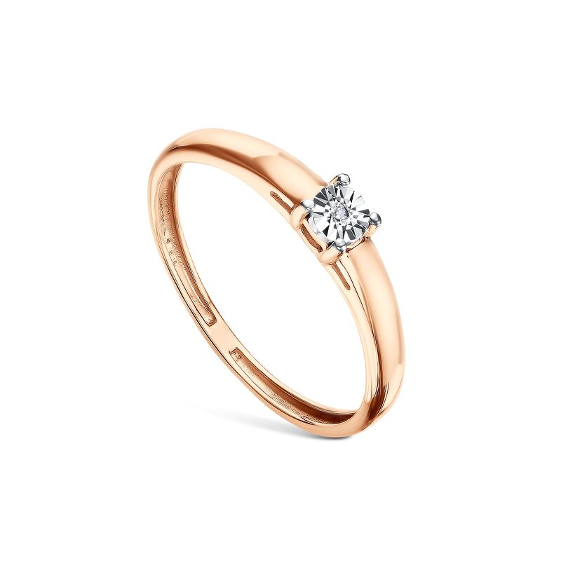 Золотое кольцо с бриллиантом