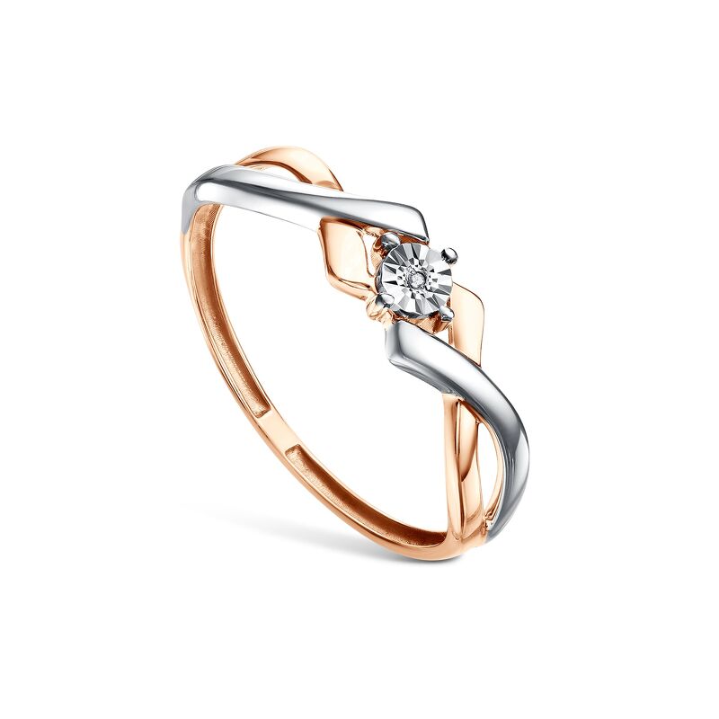 Золотое кольцо с бриллиантом