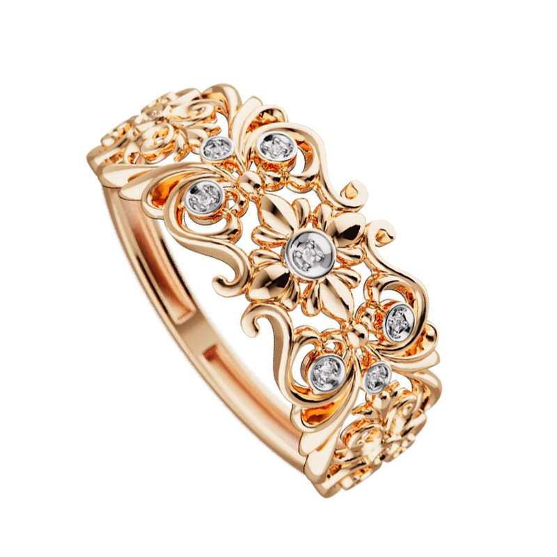 Золотое кольцо с бриллиантами