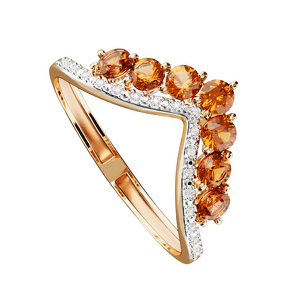 Золотое кольцо с опалами и бриллиантами