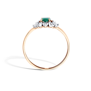 Золотое кольцо с изумрудом и бриллиантами