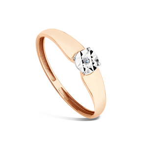 Золотое кольцо с бриллиантом