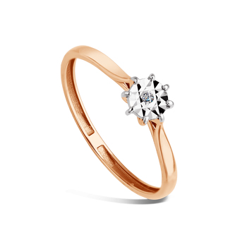 Золотое кольцо с бриллиантом