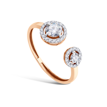 Золотое кольцо с муассанитами