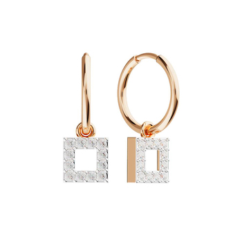 Золотые серьги-конго с фианитами