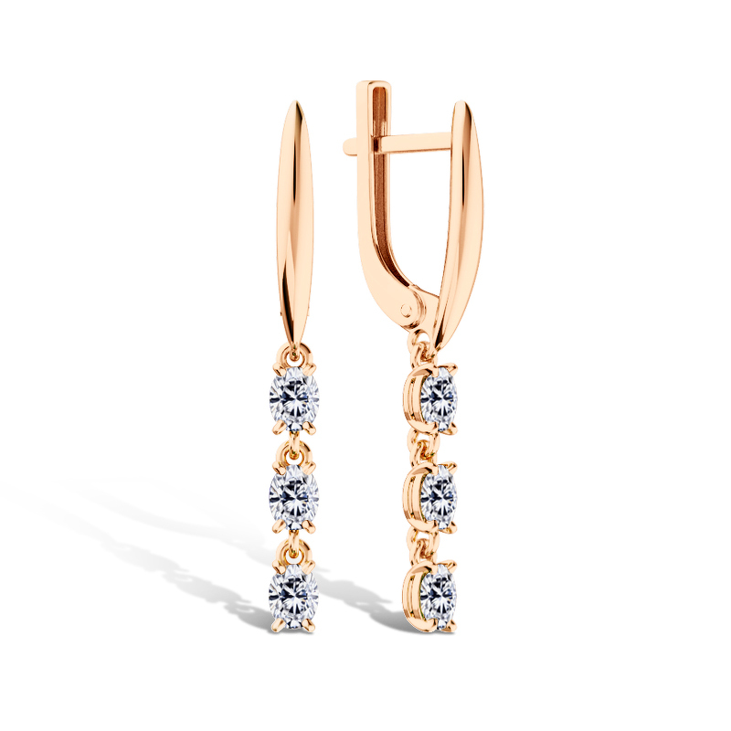 Золотые серьги с муассанитами