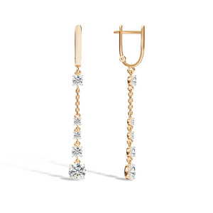 Золотые серьги с муассанитами