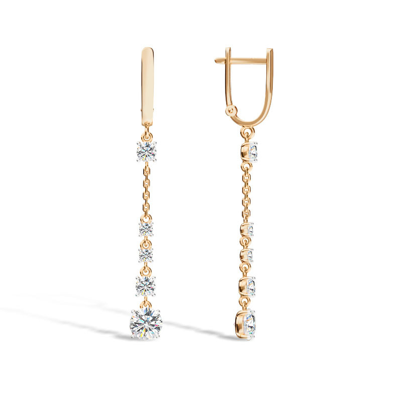 Золотые серьги с муассанитами