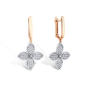 Золотые серьги с фианитами