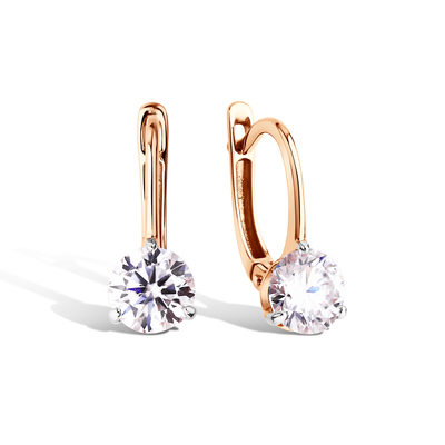 Золотые серьги с муассанитом