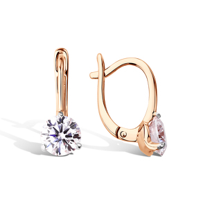 Золотые серьги с муассанитом