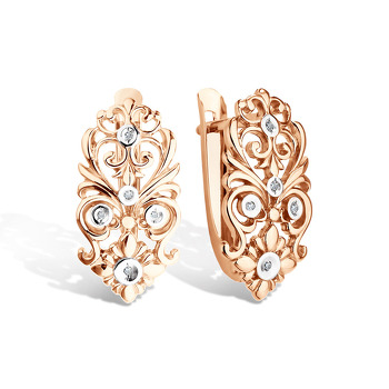 Золотые серьги с бриллиантом