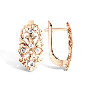 Золотые серьги с бриллиантами