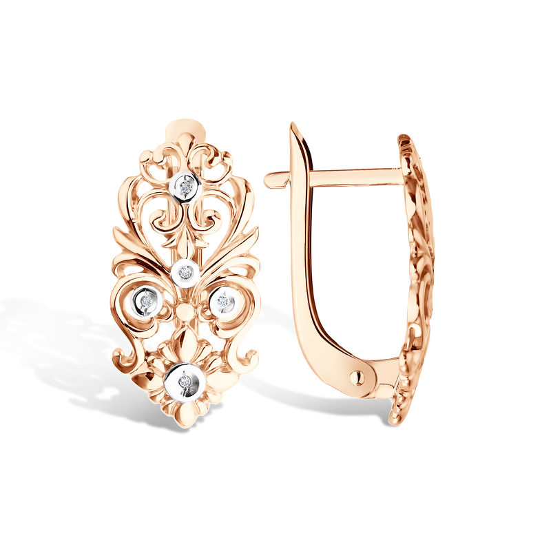 Золотые серьги с бриллиантами