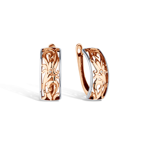 Золотые серьги с бриллиантом