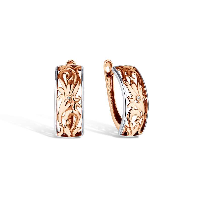 Золотые серьги с бриллиантом