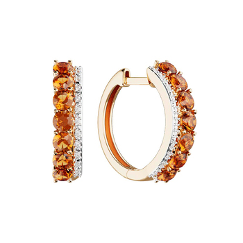 Золотые серьги с опалами и бриллиантами