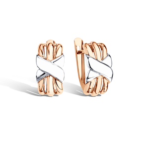 Серьги из комбинированного золота 21-0877