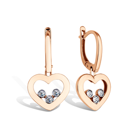 Золотые серьги «Нежность» с фианитами