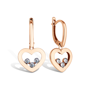 Золотые серьги «Нежность» с фианитами