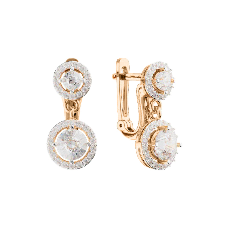 Золотые серьги с муассанитами