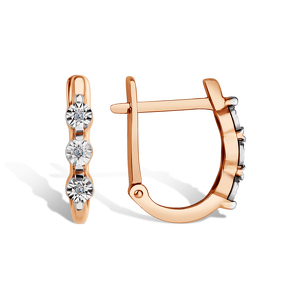 Золотые серьги с бриллиантами