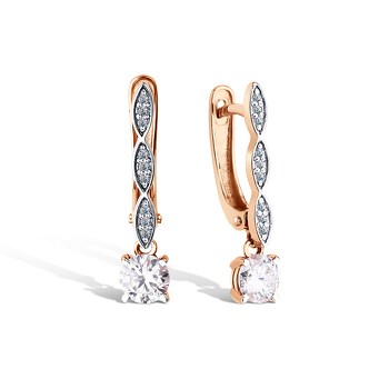 Золотые серьги с муассанитами