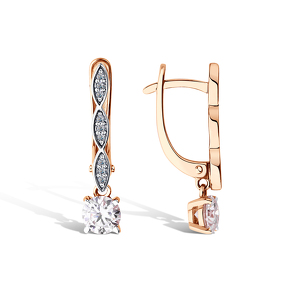 Золотые серьги с муассанитами