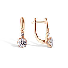 Золотые серьги с муассанитом