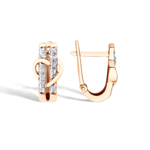 Золотые серьги с фианитами