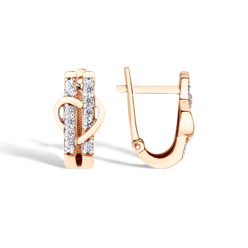 Золотые серьги с фианитами