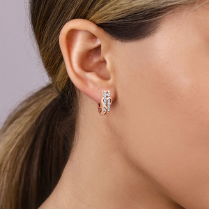 Золотые серьги с фианитами