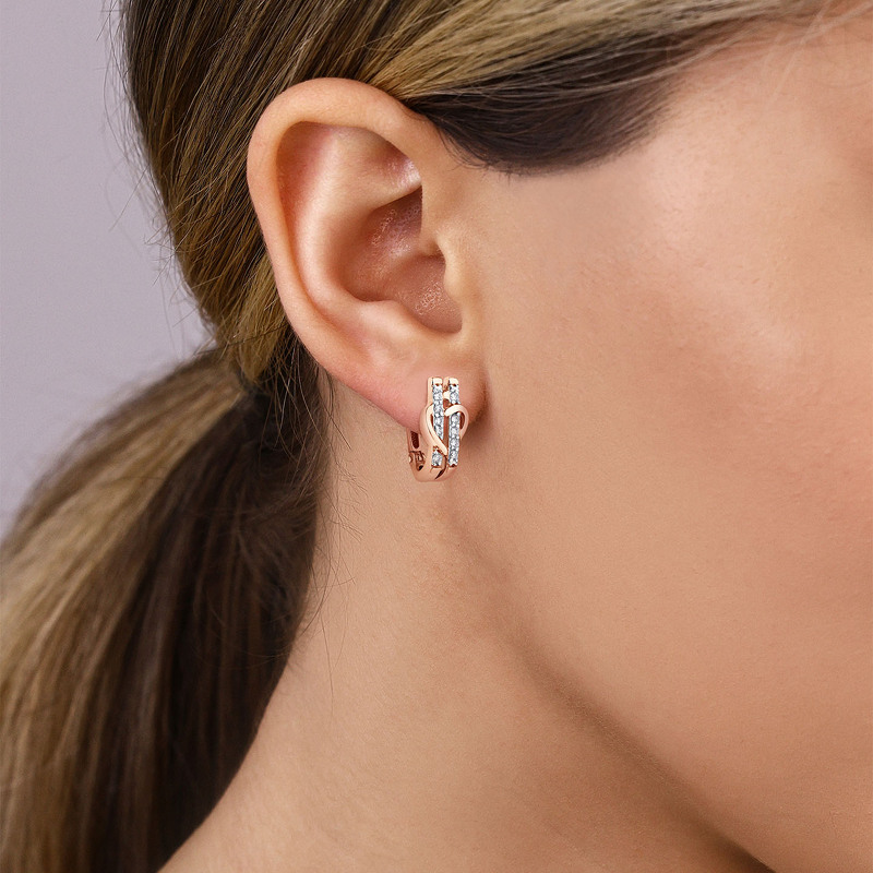 Золотые серьги с фианитами