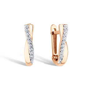 Золотые серьги с фианитами