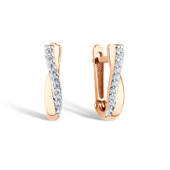 Золотые серьги с фианитами