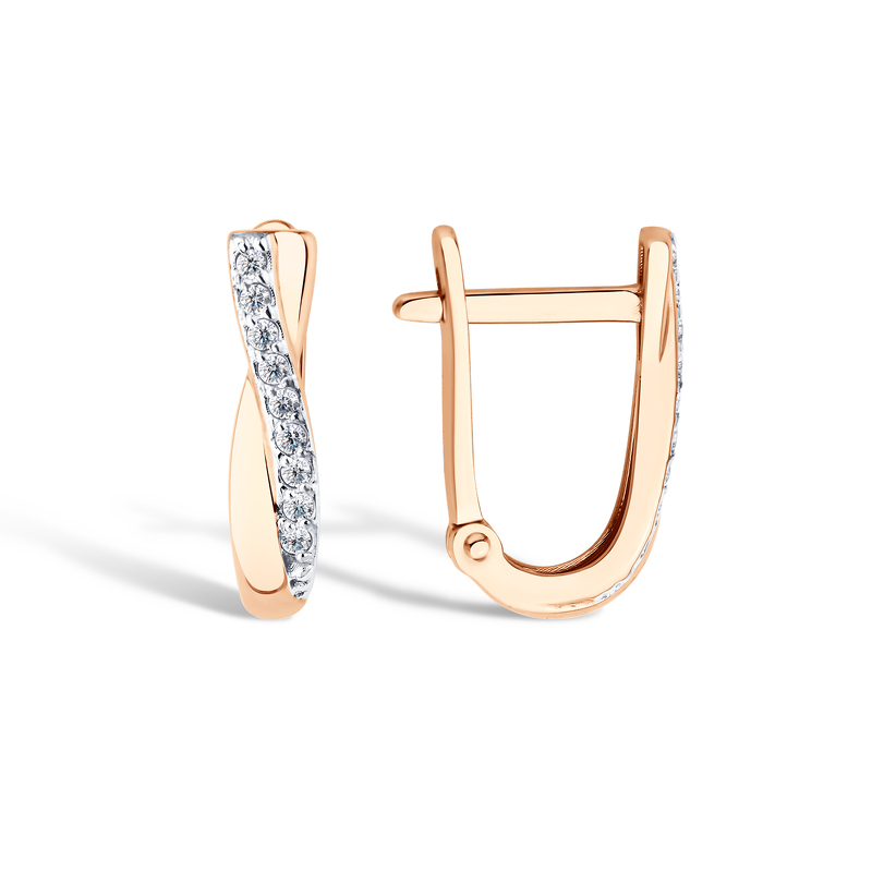 Золотые серьги с фианитами