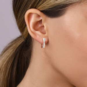 Золотые серьги с фианитами