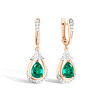 Золотые серьги с изумрудом и бриллиантами