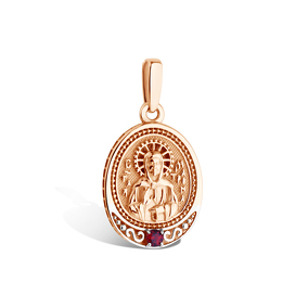 Золотая подвеска с гранатом