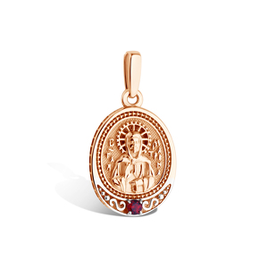 Золотая подвеска с гранатом