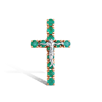 Золотой крест с изумрудами