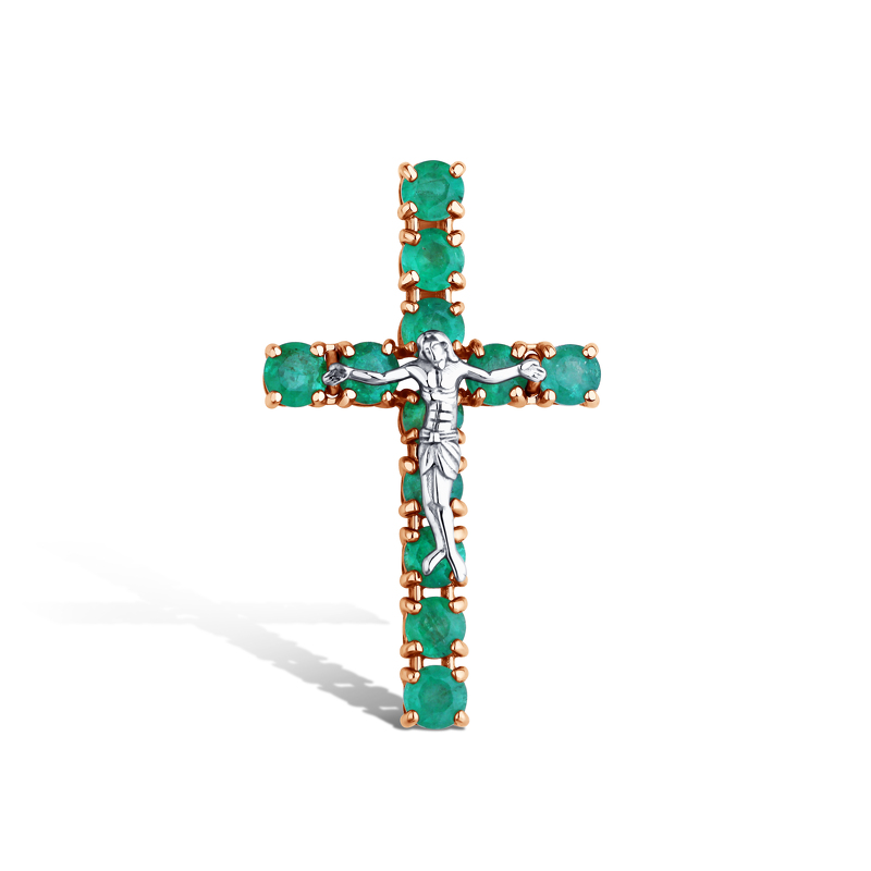 Золотой крест с изумрудами