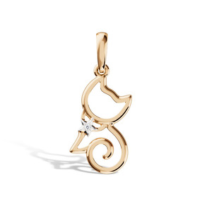 Золотая подвеска «Мур» с фианитом