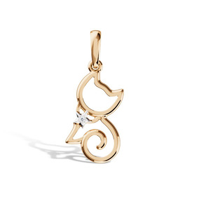 Золотая подвеска с фианитом