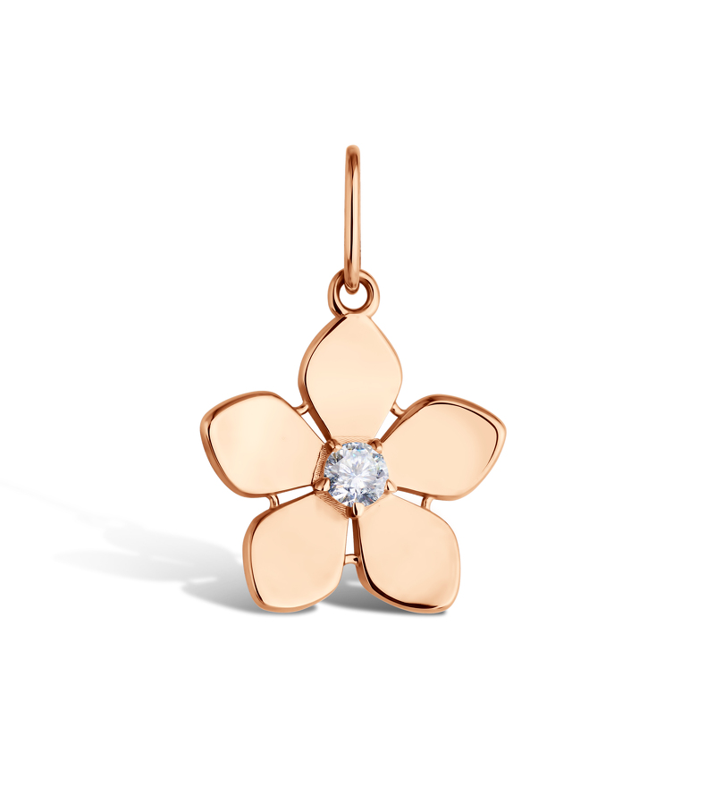 Золотая подвеска с фианитом