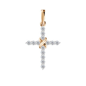 Золотая подвеска с фианитами и фианитами